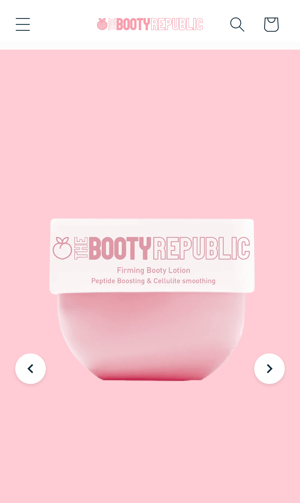 The Booty Republic storefront on a phone