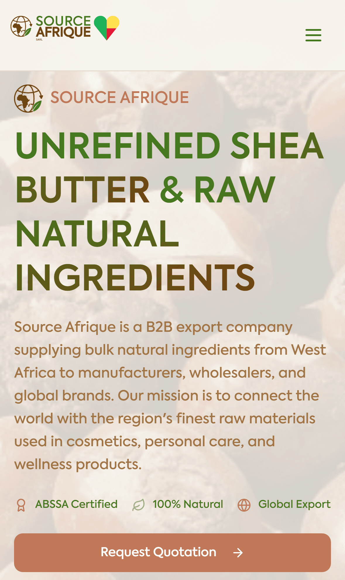 Source Afrique website on a phone