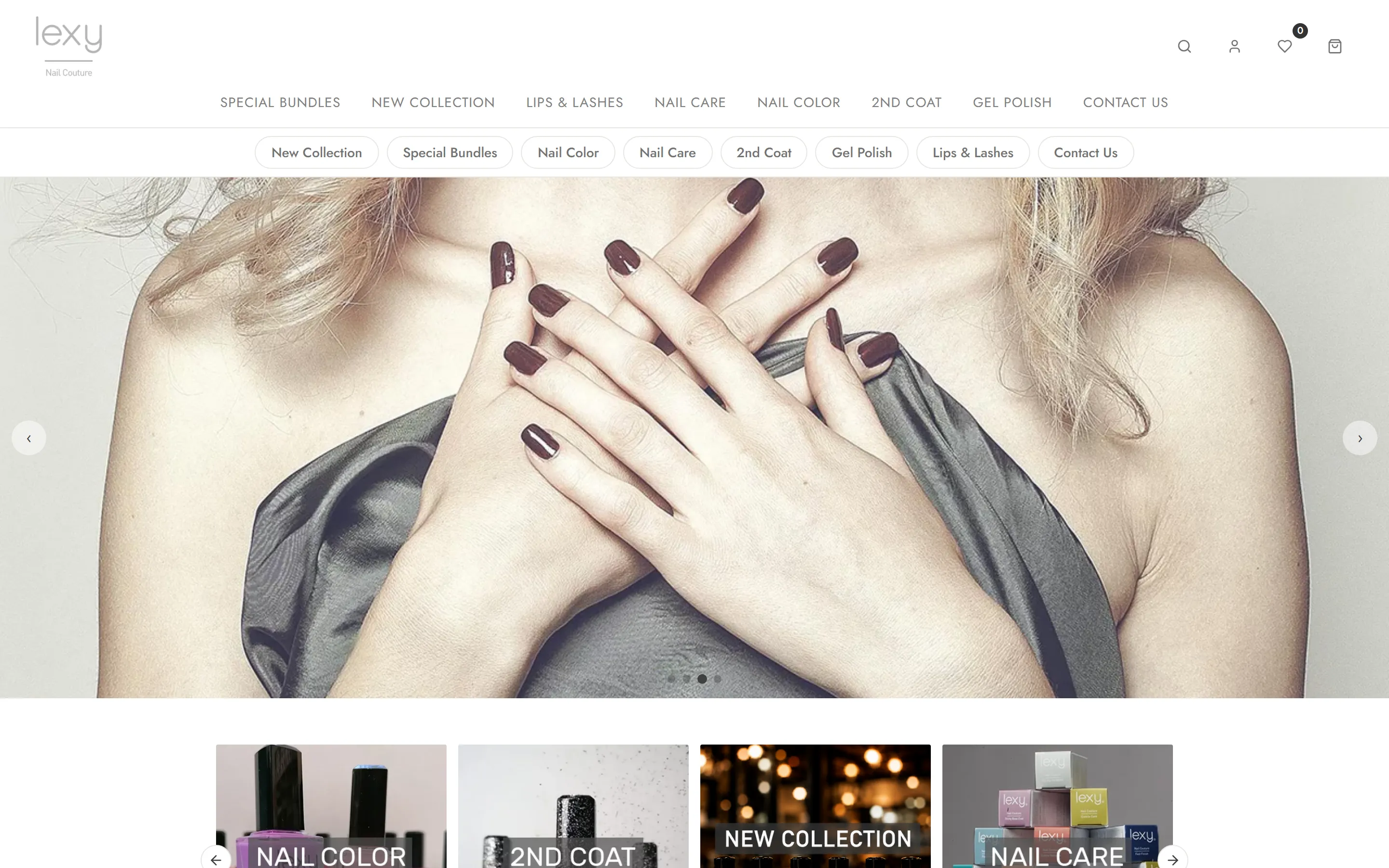 Lexy Cosmetics storefront home page
